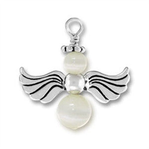 2I Sterling Silver Tiger's Eye Angel Charm  ~ Custom Order