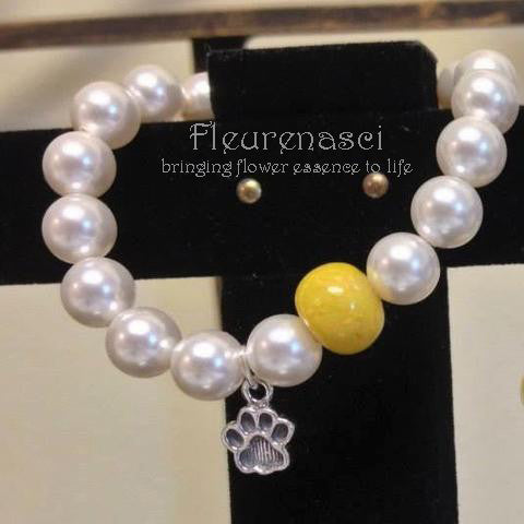 26BR Swarovski Pearl Stretch Bracelet with Dog Paw ~ Custom Order ~ Order Form Required