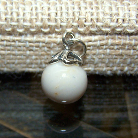 1DC Sterling Silver Cap Dangle Charm with One Flower Petal Bead ~ Custom Order ~ Order Form Required