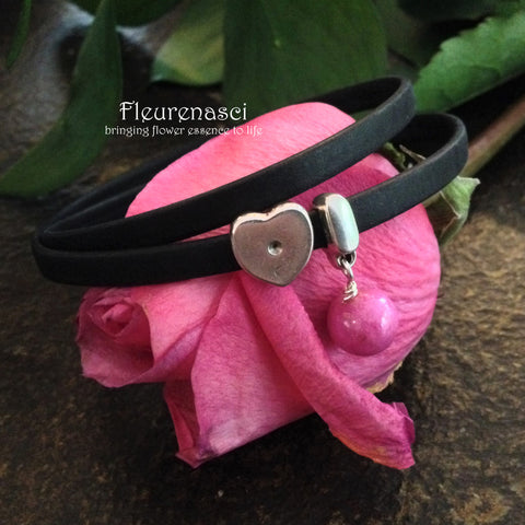32BR-L3HC Flower Bead Arizona Leather Wrap Bracelet with Heart Slider Charm ~ Custom Order ~ Order Form Required