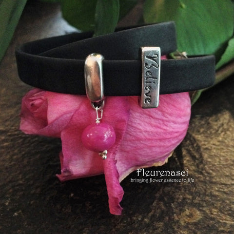 34BR-1BL Flower Bead Arizona Leather Wrap Bracelet with Believe Charm ~ Custom Order ~ Order Form Required