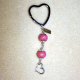4HKCU Heart Key Chain 2 Bead With Sterling Silver Charm ~ Custom Order ~ Order Form Required