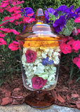 A-TTAL Preserved Flowers ~ 10" x 5" Glass Apothecary Jar Display