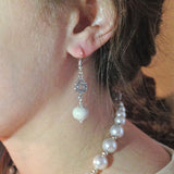 8ER-IS-H3WR Flower Petal Earrings with Sterling Silver Embellishment ~ In Stock Item