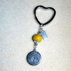 HKCU2 Heart Key Chain 1 Bead With Affirmation Charm ~ Custom Order ~ Order Form Required