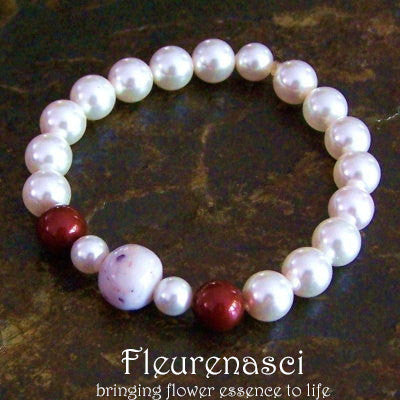 20BR Swarovski Pearl Stretch Bracelet with One Flower Essence Bead ~ Custom Order ~ Order Form Required