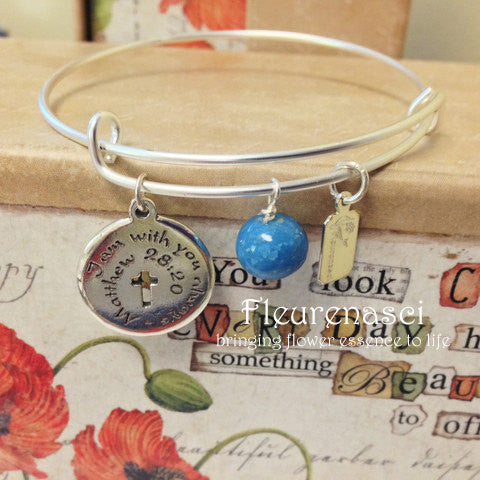 37BR-UC Matte Silver Adjustable Bangle Bracelet w/Inspirational Charm ~ Custom Order Item ~ Order Form Required