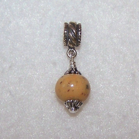 1SC Sterling Silver Slider Charm with One Flower Petal Bead ~ Custom Order ~ Order Form Required