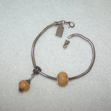 1SC Sterling Silver Slider Charm with One Flower Petal Bead ~ Custom Order ~ Order Form Required