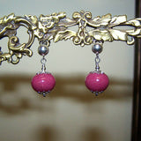 1ER-IS-PR Flower Petal Bead Earrings on Sterling Silver Posts