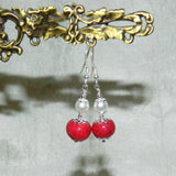12ER Flower Petal Earrings with Swarovski Pearls & Sterling Silver Bead Caps ~ Custom Order ~ Order Form Required