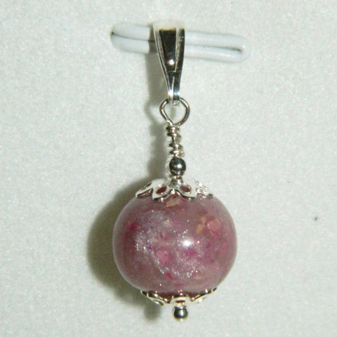 1BC Sterling Silver Bail Charm with One Flower Petal Bead ~ Custom Order ~ Order Form Required