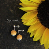 1ER-IS-PR Flower Petal Bead Earrings on Sterling Silver Posts