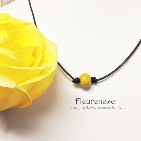 1N-LB Flower Bead Leather Necklace ~ Custom Order ~ Order Form Required