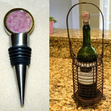 BBS Bezel Bottle Stopper with Flower Petal Bead ~ Custom Order ~ Order Form Required