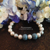 21BR Swarovski Pearl Stretch Bracelet with Two Flower Petal Beads ~ Custom Order ~ Order Form Required