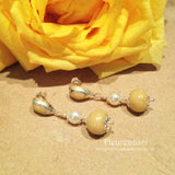 21ER Flower Petal Earrings with Swarovski Pearls & Sterling Silver Bezel Posts ~ Custom Order ~ Order Form Required