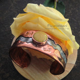 3RBR-C Rustic Cuff Bracelet with Flower Petal Inlay ~ Custom Order ~ Order Form Required