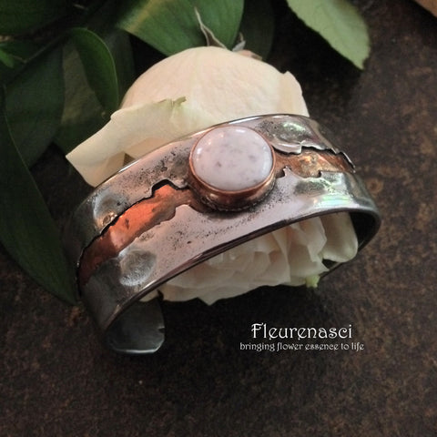 4RBR-SW Rustic Cuff Bracelet with Flower Petal Inlay ~ Custom Order ~ Order Form Required