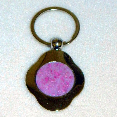 BKC Bezel Key Chain with Flower Petal Bead ~ Custom Order ~ Order Form Required