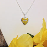 29N Flower Petal Bead Sterling Silver Heart with Cross ~ Custom Order ~ Order Form Required