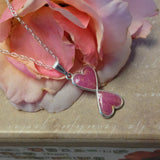 28N Flower Petal Bead Sterling Silver Double Heart Pendant ~ Custom Order ~ Order Form Required