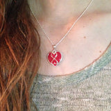 24N-S Flower Petal Bead Sterling Silver Infinity Heart Pendant ~ Custom Order ~ Order Form Required