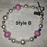 18BR Flower Petal Sterling Silver Bracelet w/Crystals & Pearls ~ Custom Order ~ Order Form Required