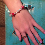 14BR Flower Petal Sterling Silver Bracelet w/Crystals & Pearls ~ Custom Order ~ Order Form Required