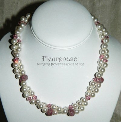 19N Flower Petal Bead Double Strand Necklace with Swarovski Pearls ~ Custom Order ~ Order Form Required