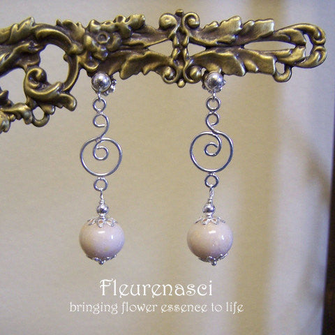 8ER-P Flower Petal Earrings with Sterling Silver Embellishment ~ Custom Order ~ Order Form Required